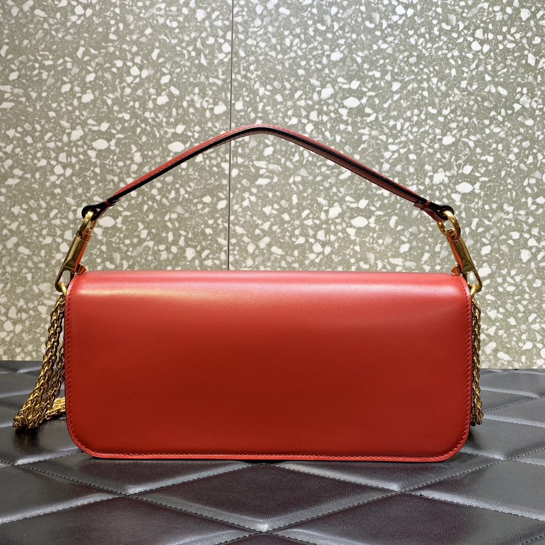 Valentino Garavani Loco Shoulder Bag in Rouge Pivoine Calfskin Leather